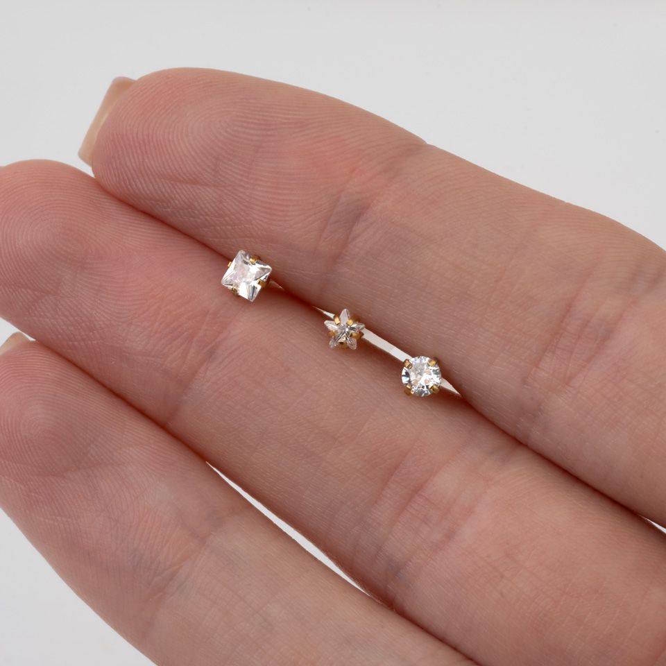 Labret aus PTFE mit eingefassten Stein in mehreren Formen