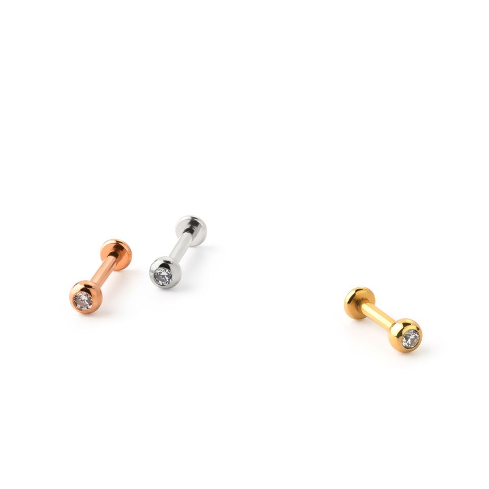 Labret aus Titan mit Innengewinde und Schmuckkugel