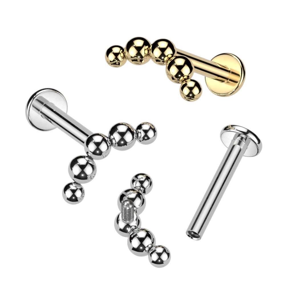 Labret aus Titan mit Perlenaufsatz