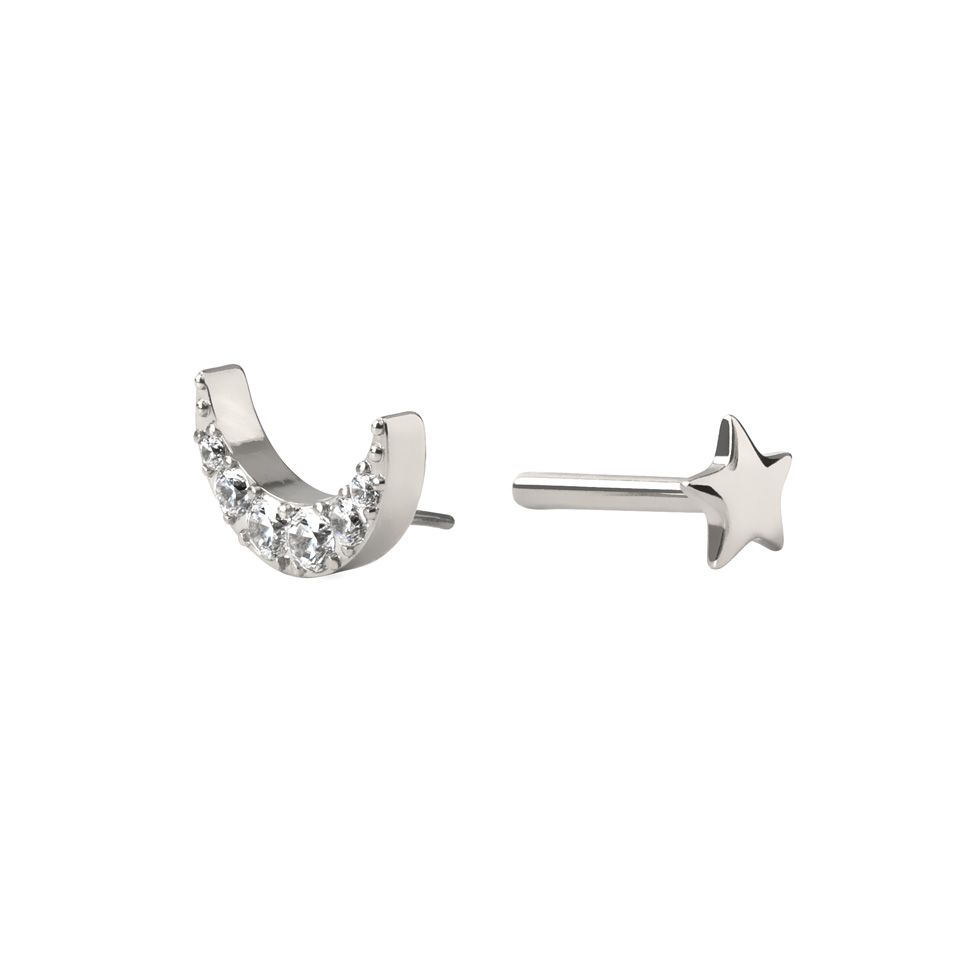 Mond-Labret mit Sternrückseite aus Titan
