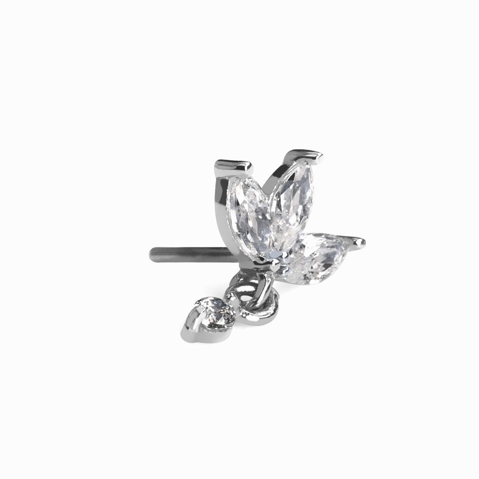 14K Gold Lotosblume Push-in Aufsatz mit Anhänger
