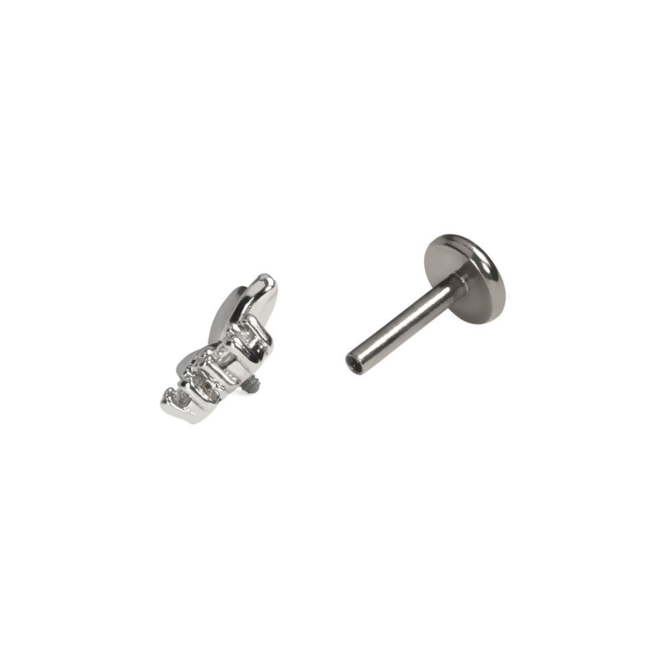 Labret mit Schmetterling und Schmucksteinen