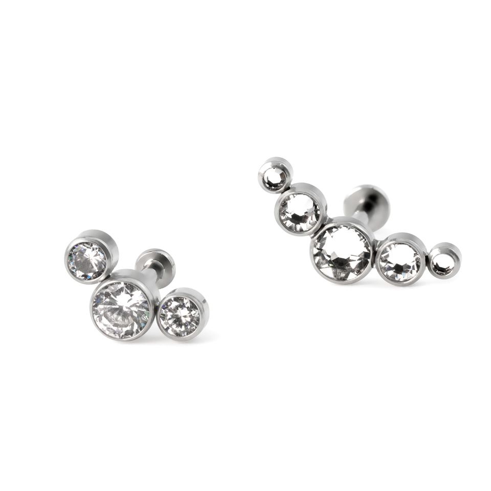 Push-In Labret aus Titan mit verschiedenen Steinen