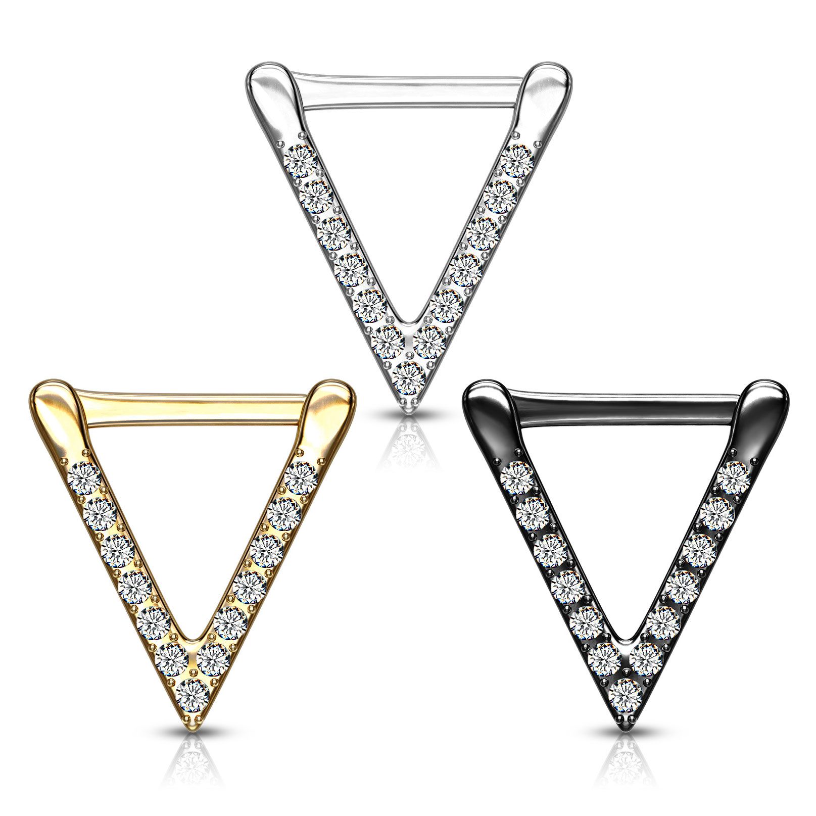 Dreieckiges und steinbesetztes Septumpiercing