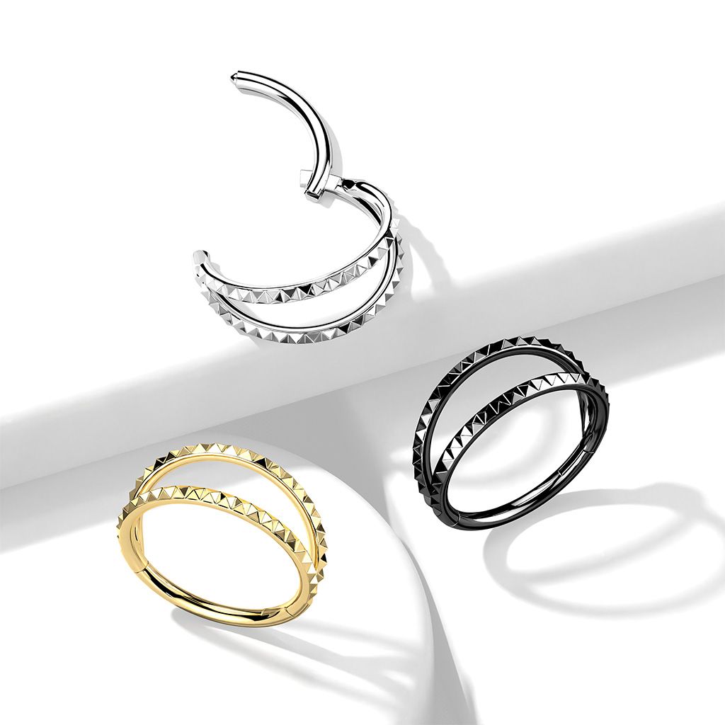 Doppelter Scharnierring mit Pyramidenschliff