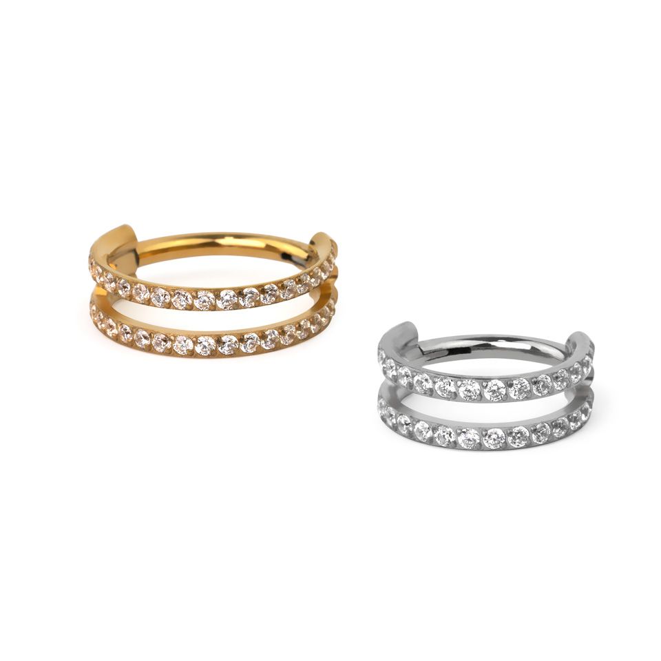 Doppelter steinbesetzter Titanring