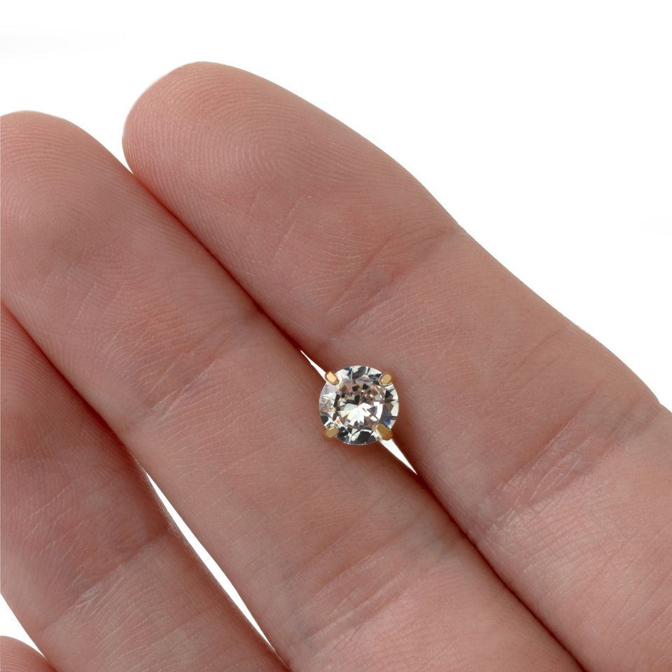 Zungenpiercing mit fixiertem runden Stein