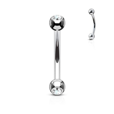 Gebogener Stab aus Titan mit Steinen
