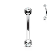 Gebogener Stab aus Titan mit Steinen
