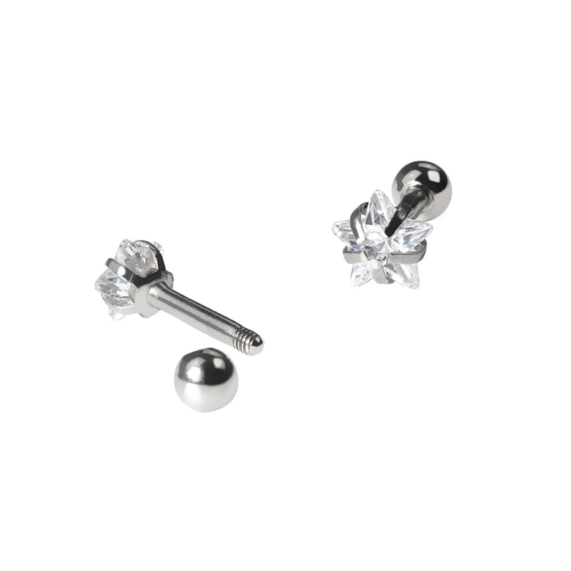 Set aus Ohrpiercings mit einem Sternenstein Piercingschmuck - Deutschland