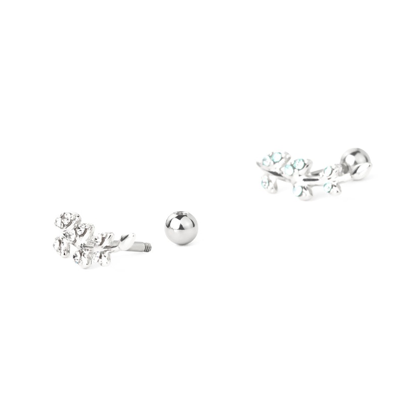 Ohrpiercing mit Blättern aus Steinen Piercingschmuck - Deutschland