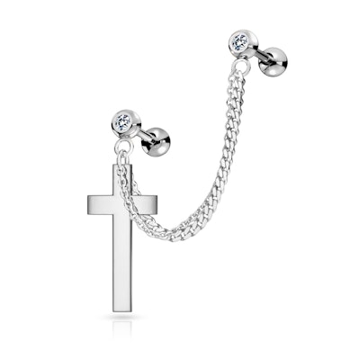 Steinbesetztes Stabset mit Doppelkette und Kreuz