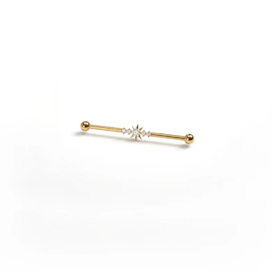 Titan-Industrialstab mit zentralem Stern und Schmucksteinen