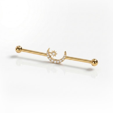 Industrialstab aus Titan mit Mond und Stern in der Mitte