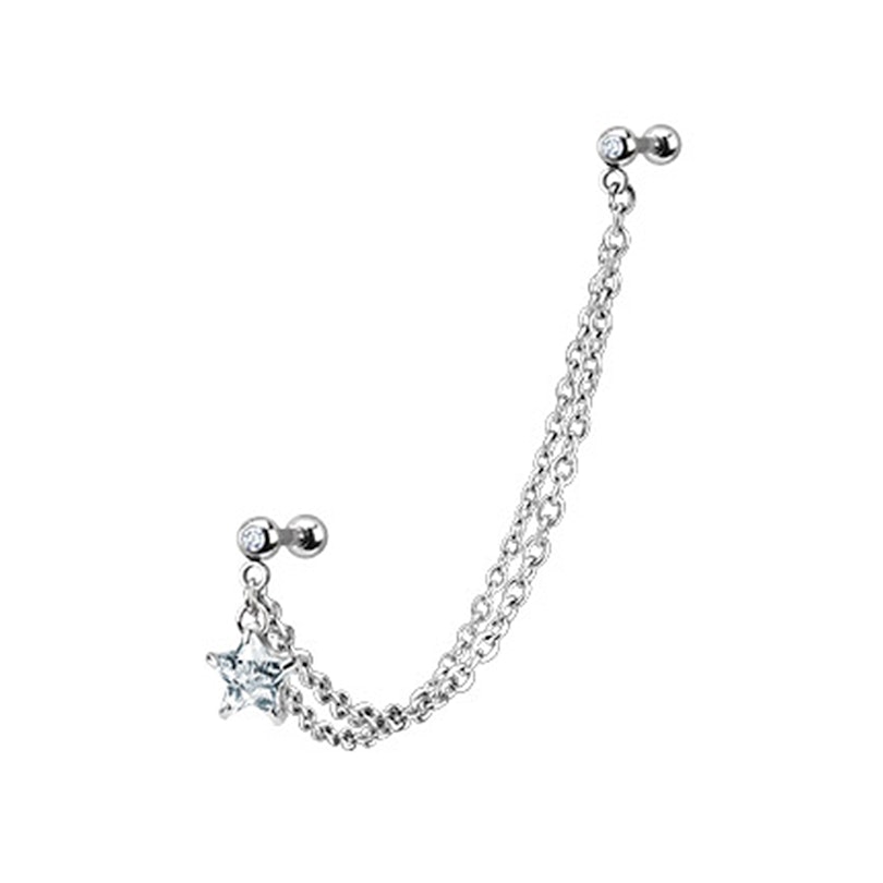 Tragus- oder Helixpiercing mit einem Stern Körperpiercing - Deutschland