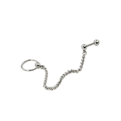 Ring und Stab für Tragus und Helix mit Kette