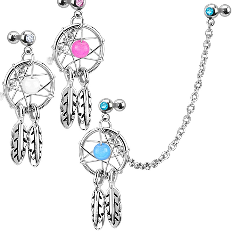 Ohrenpiercing für Tragus und Helix mit Traumfänger Piercingschmuck - Deutschland