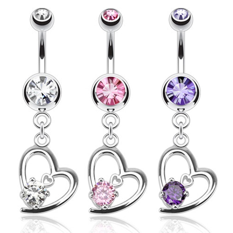Bauchnabelpiercing mit einem Herz und Steinen Piercingschmuck - Deutschland