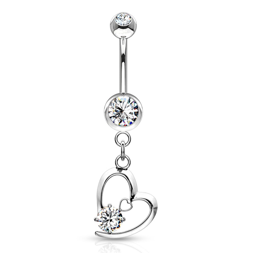 Bauchnabelpiercing mit einem Herz und Steinen Piercing - Deutschland