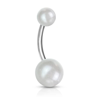 Bauchnabelpiercing mit Perlenkugeln