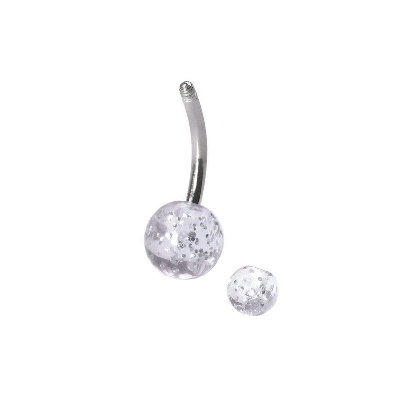 Bauchnabelpiercing aus Titan mit Glitzerkugeln Piercings - Deutschland
