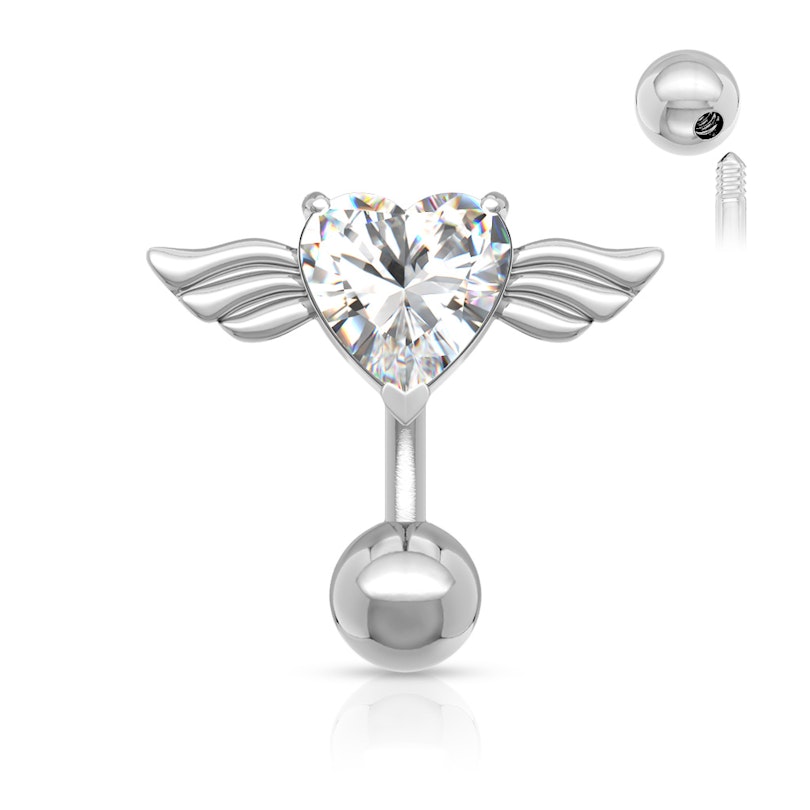 Bauchnabelpiercing mit einem Herz samt Flügeln Piercingschmuck - Deutschland