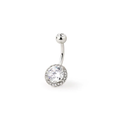 Bauchnabelpiercing mit facettengeschliffenem Mittelstein