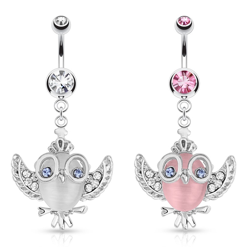 Bauchnabelpiercing mit einer Eule aus Steinen Piercings - Deutschland