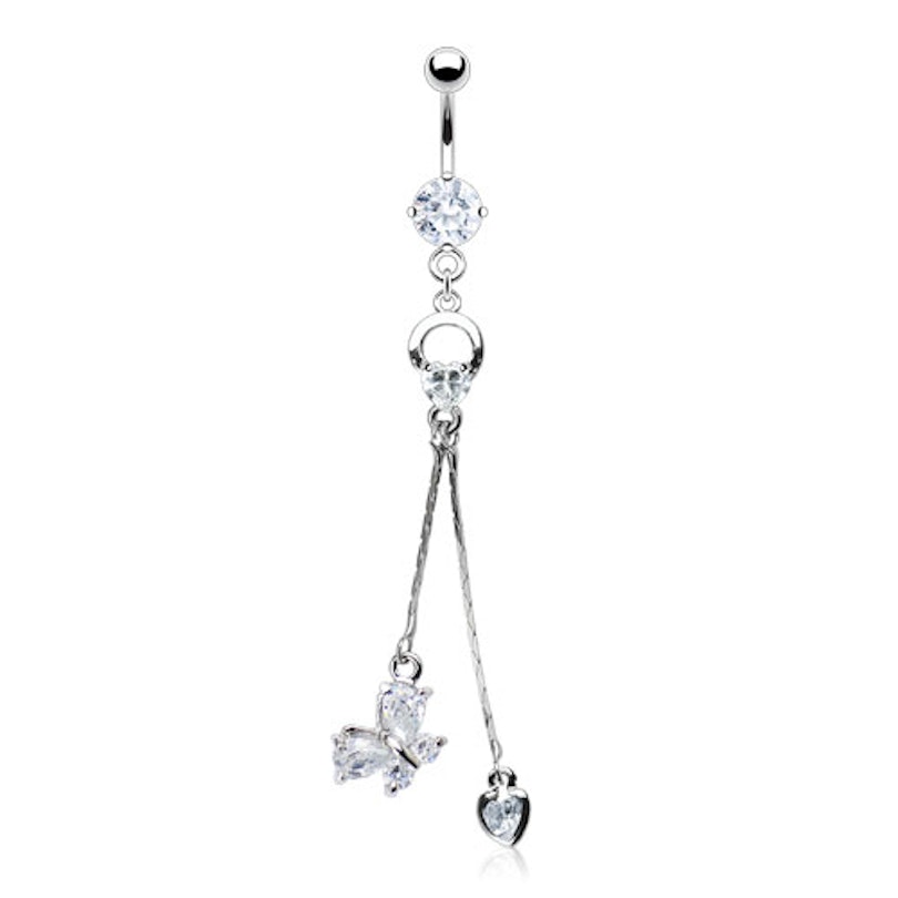 Bauchnabelpiercing mit einem Herz und einem Schmetterling Körperpiercing - Deutschland