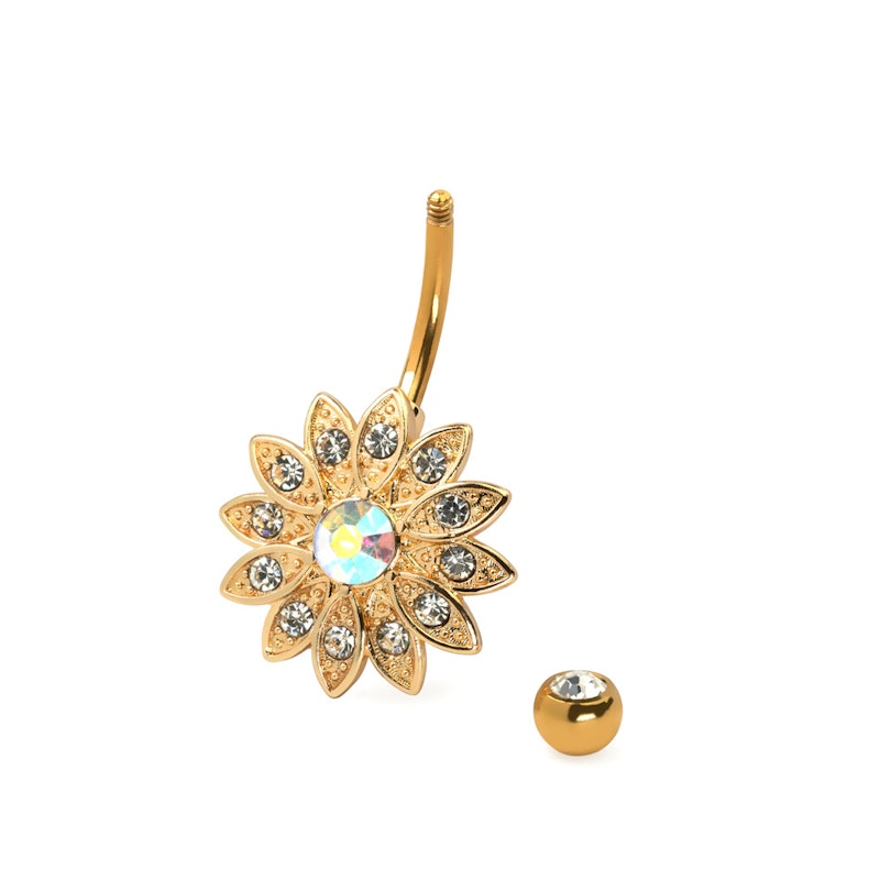 Bauchnabelpiercing mit einer großen Blume Piercing - Deutschland