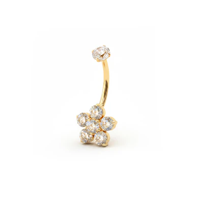 Titan-Bauchnabelring mit schlichter Blume
