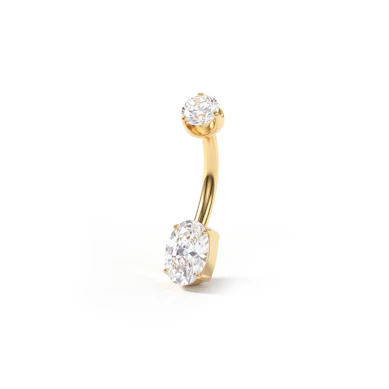 24K vergoldeter Titan-Bauchnabelpiercing