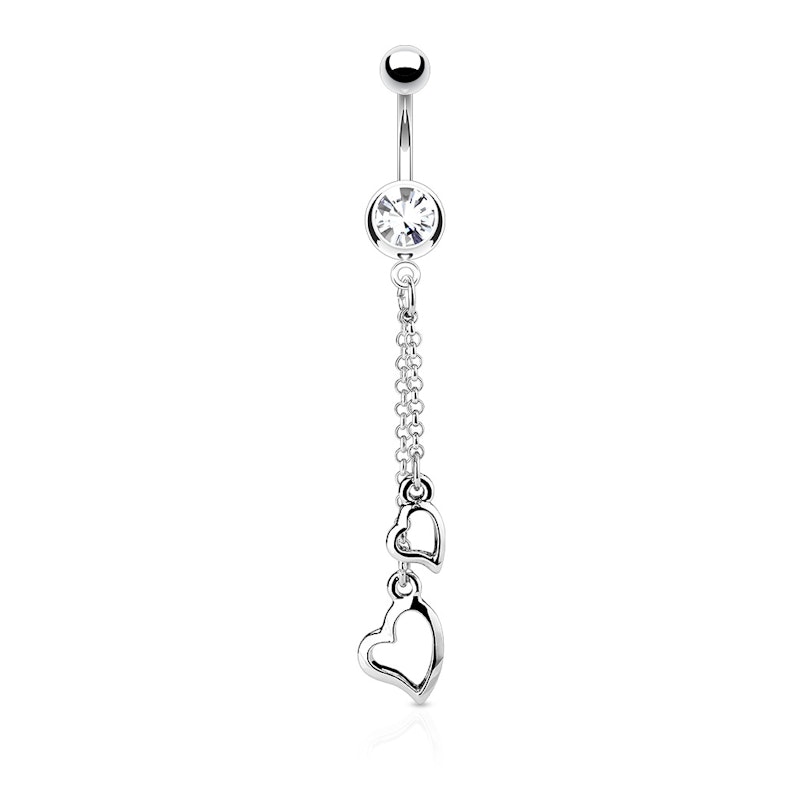 Bauchnabelpiercing mit Herzanhängern in der Kette Piercing - Deutschland
