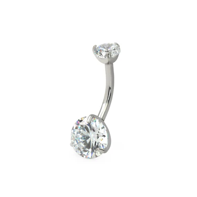 Bauchnabelpiercing aus Titan mit Innengewinde und Steinen