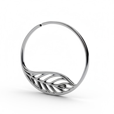 Tunnelring mit Blattmotiv