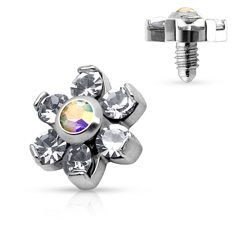 Dermal Anchor mit einer Blume geformt aus Steinen Körperschmuck - Deutschland