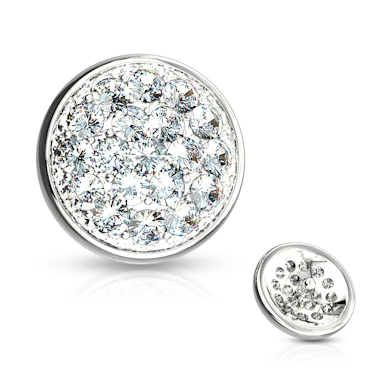Dermal aus 14 Karat Gold mit steinbesetzter Kuppel