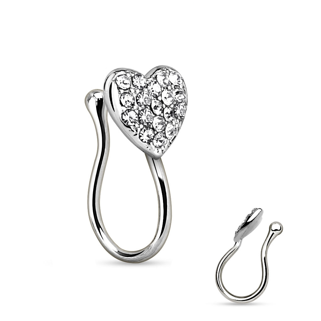 Fake Nasenpiercing mit einem Herz aus Steinen Piercings - Deutschland