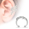 Earcuff mit steinbesetzten Blättern Piercing - Deutschland