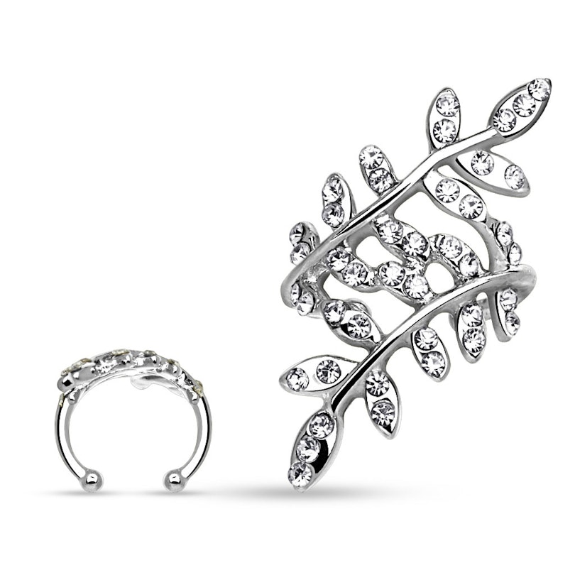 Earcuff mit steinbesetzten Blättern Piercings - Deutschland