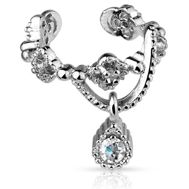Earcuff mit einem hängenden Stein
