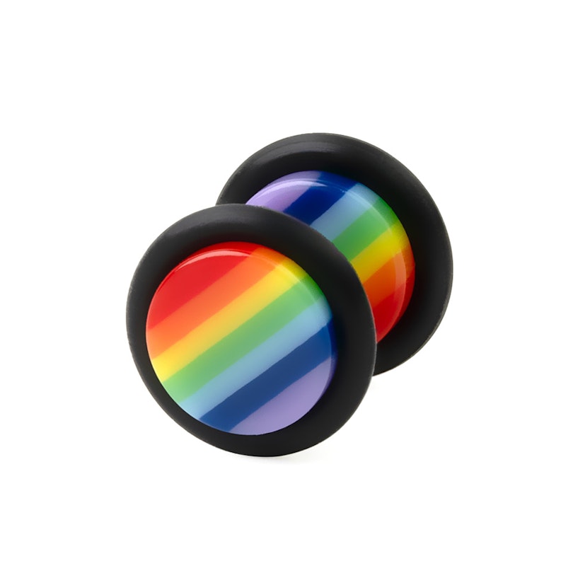 Regenbogenfarbener Fake Plug Piercingschmuck - Deutschland