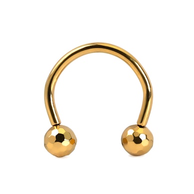 Titan Hufeisen mit facettierten Kugeln