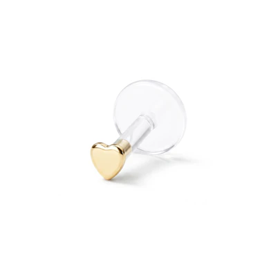 Labret aus 14kt. Gold mit Herzspitze