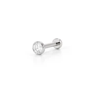 Push-in Labret aus Titan mit eingefasstem Stein