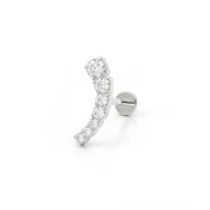 Push-in Labret aus Titan mit gebogenem steinbesetztem Aufsatz