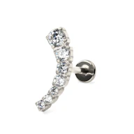 Push-in Labret aus Titan mit gebogenem steinbesetztem Aufsatz
