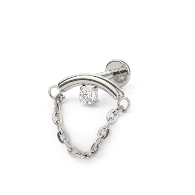 Labret für verborgene Helix mit Stein und Kette