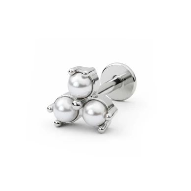 Zartes Labret mit drei Kunstperlen