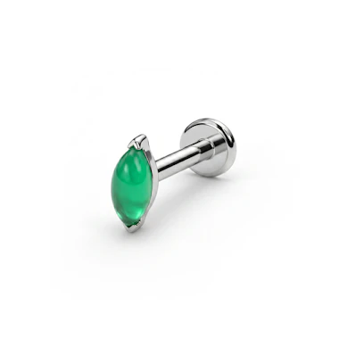 Titan Labret mit natürlichem Schmuckstein